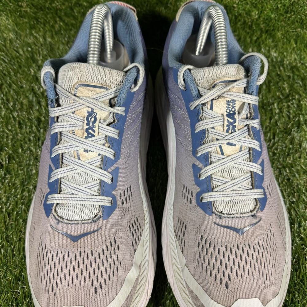 Hoka One One Clifton 6 Womens Size 9 Sneakers Shoes Blue Red Running Trainers - Picture 6 of 10